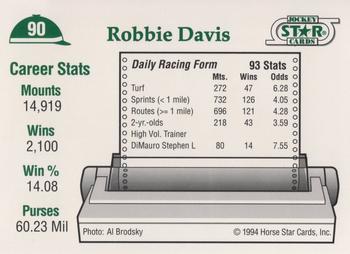 1994 Jockey Star #90 Robbie Davis Back
